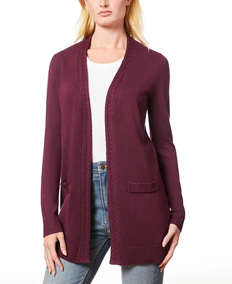 Melissa Paige Women's Braided-Trim Open-Front Cardigan, Regular & Petites