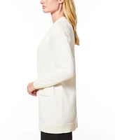 Melissa Paige Women's Braided-Trim Open-Front Cardigan