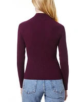 Melissa Paige Women's Petite Ribbed Mock-Neck Sweater