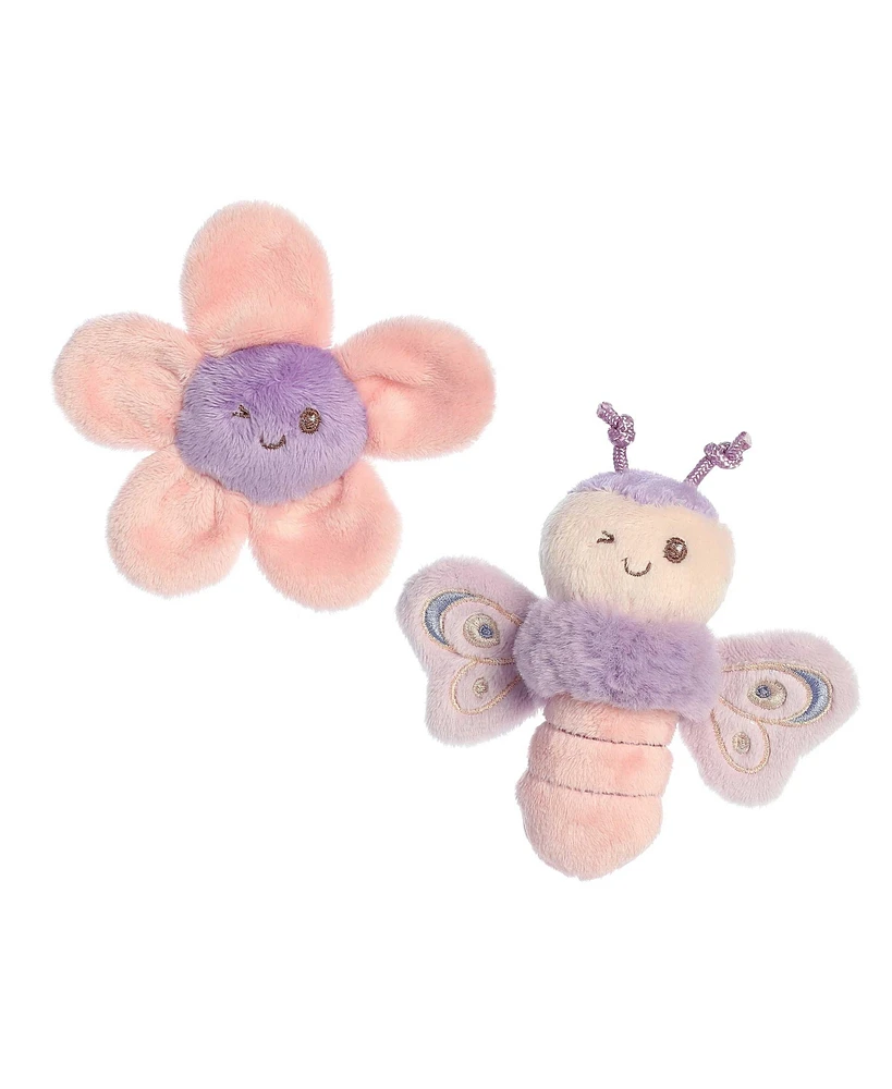 ebba Mini Flutterfly Rattle & Crinkle Set Flutterflies Playful Baby Plush Toy Purple 4.5"