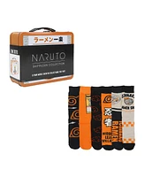 Naruto Men's Anime Icons Adult 6-Pair Casual Crew Socks with Tin Tote