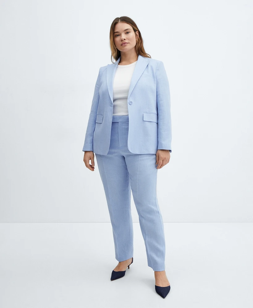 Mango Women's 100% Linen Suit Trousers