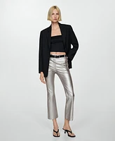 Mango Women's Metallic Flared Pants
