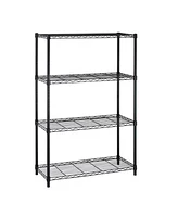 Sugift 4-Tier Steel Kitchen Storage Shelf Storage Pantry Organizer in Black