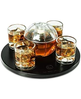 The Wine Savant Basketball Decanter & Glass Set with Tray