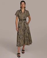 Donna Karan Women's Printed Belted Shirtdress