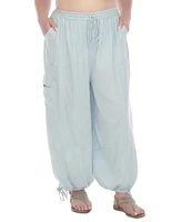 Raviya Plus Cotton Cover-Up Parachute Pants