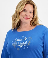 Holiday Lane Plus Love & Light Long-Sleeve T-Shirt