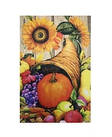 Northlight Cornucopia and Flowers Autumn Harvest Outdoor House Flag 28" x 40"