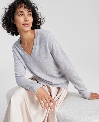 Charter Club 100% Cashmere Women's V-Neck Long-Sleeve Sweater, Regular & Petites, Created for Macy's