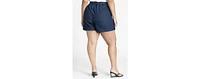 Eloquii Women's Pleat Front Denim Mini Skort