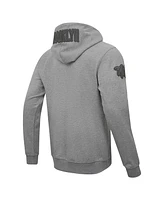 Pro Standard Men's Heather Gray Brooklyn Nets Triple Tonal Dk Full-Zip Hoodie Jacket