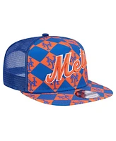 New Era Men's Royal New York Mets Seeing Diamonds A-Frame Trucker 9FIFTY Snapback Hat