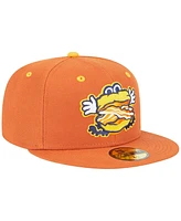 New Era Men's Orange Montgomery Biscuits Theme Nights Bacon 59FIFTY Fitted Hat