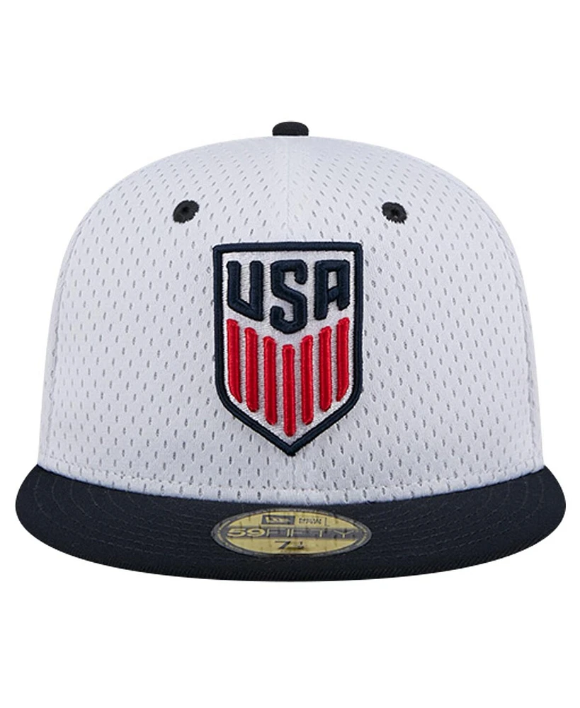 New Era Men's White Usmnt Throwback Mesh 59FIFTY Fitted Hat