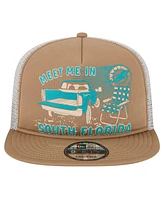 New Era Men's Tan Miami Dolphins Meet Me 9FIFTY Snapback Hat