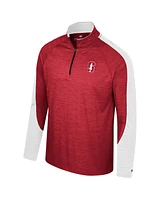 Colosseum Men's Cardinal Stanford Cardinal Langmore Raglan Quarter-Zip Top