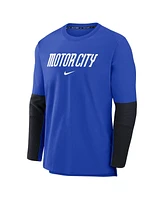 Nike Men's Royal Detroit Tigers 2024 City Connect Authentic Collection Player Tri-Blend Performance Pullover Sweatshirt