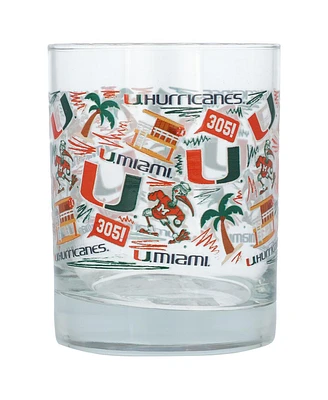 Indigo Falls Miami Hurricanes 14oz. Local Rocks Glass