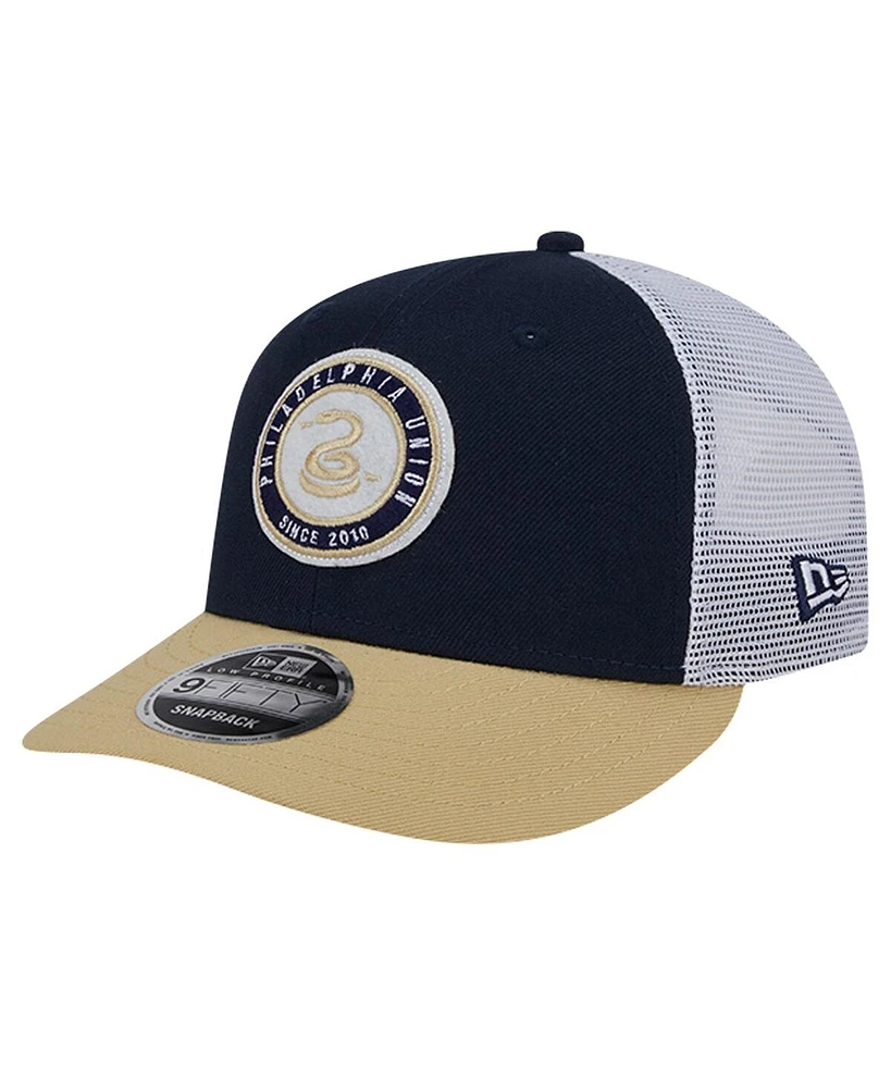 New Era Men's Navy Philadelphia Union Throwback Trucker Low Profile 9FIFTY Snapback Hat