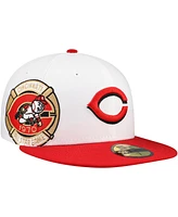 New Era Men's White/Red Cincinnati Reds Major Sidepatch 59FIFTY Fitted Hat