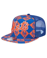 New Era Men's Royal New York Mets Seeing Diamonds A-Frame Trucker 9FIFTY Snapback Hat