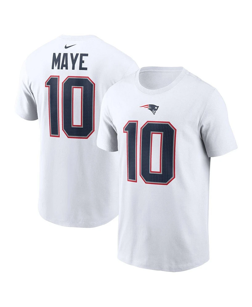 Nike Men's Drake Maye White New England Patriots 2024 Nfl Draft Player Name Number T-Shirt