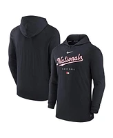 Nike Men's Heather Navy Washington Nationals Authentic Collection Early Work Tri-Blend Performance Pullover Hoodie