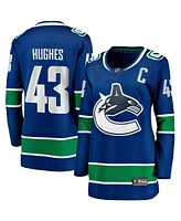 Fanatics Women's Quinn Hughes Blue Vancouver Canucks Home Breakaway Player Jersey