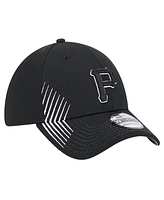 New Era Men's Black Pittsburgh Pirates Active Dash Mark 39THIRTY Flex Hat