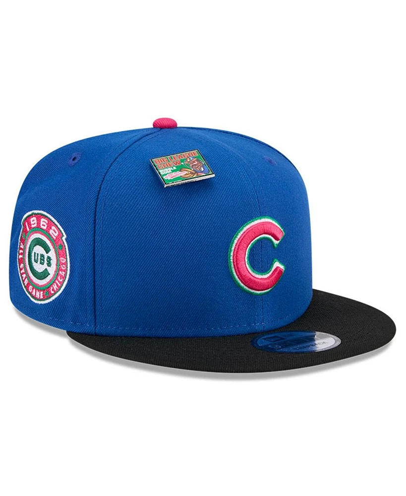 New Era Men's Royal/Black Chicago Cubs Watermelon Big League Chew Flavor Pack 9FIFTY Snapback Hat