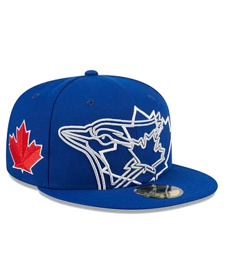 New Era Men's Royal Toronto Blue Jays Game Day Overlap 59FIFTY Fitted Hat
