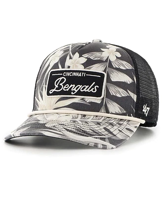47 Brand Men's Black Cincinnati Bengals Tropicalia Hitch Trucker Adjustable Hat