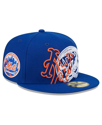 New Era Men's Royal York Mets Game Day Overlap 59FIFTY Fitted Hat