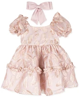 Rare Editions Toddler & Little Girls Puff-Sleeve Burnout Organza Dress