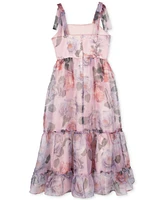 Rare Editions Big Girls Floral-Print Organza Maxi Dress