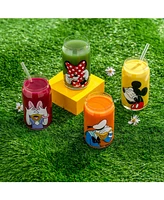 JoyJolt Disney Mickey Mouse and Friends Peek-a-Boo Tumbler Glasses, Set of 4