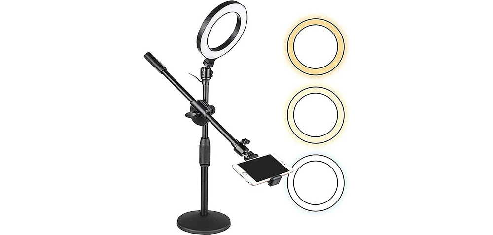 5 Core 6 Inch Ring Light with Phone Mount Dimmable Selfie Led Circle Lights - Ring Mob St