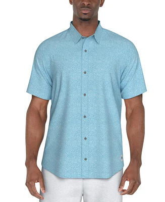 Pga Tour Men's Textured Short Sleeve Button-Front Fruit Print Shirt