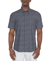 Pga Tour Men's Textured Short Sleeve Button-Front Fruit Print Shirt