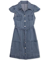 Speechless Big Girls Collared Belted Denim Dress