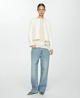 Mango Women's Pocket Textured Jacket