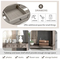 Console Table/Sofa Table With Storage Drawers And Bottom Shelf For Entryway Hallway