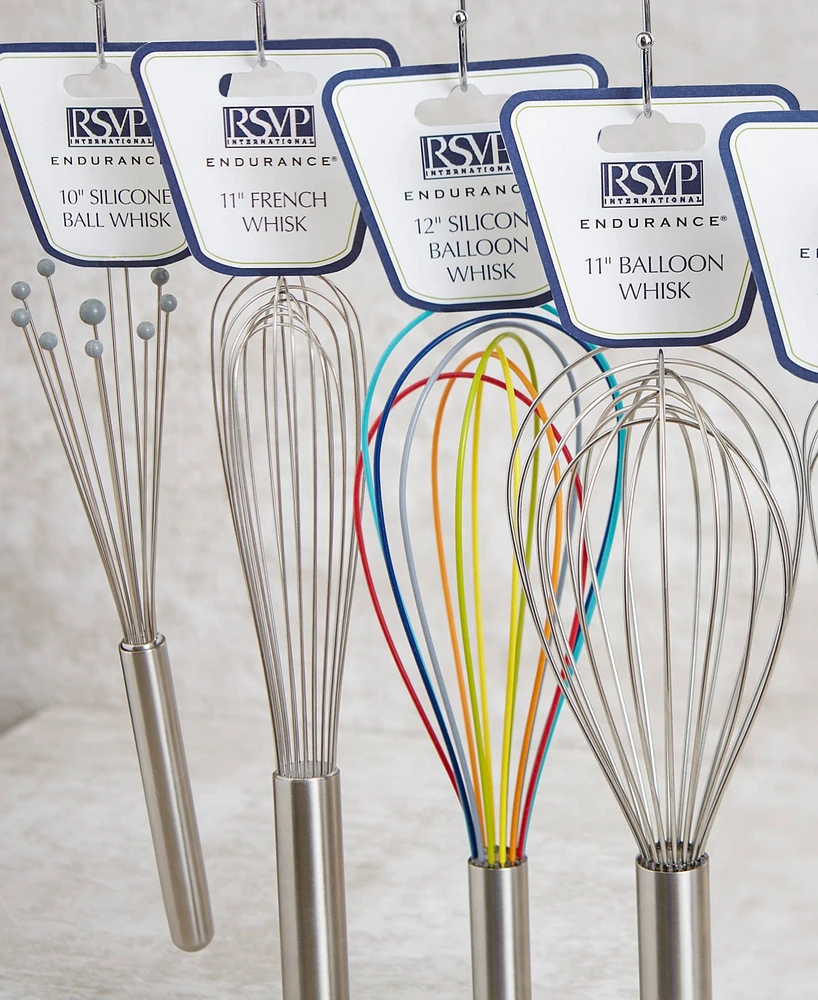 Rsvp International Endurance Stainless Steel 11.75" X 3.25" Colored Silicone Coated Whisk