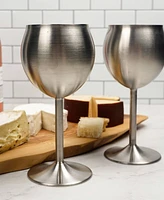 Rsvp International Endurance Stainless Steel Wine Glass Set 2 Piece 3x3x7"