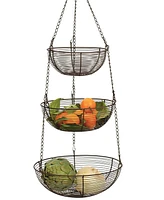 Rsvp International Woven Wire 3 Tier Bronze Hanging Basket