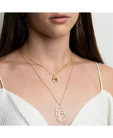 sanctuaire Sanctuary Project by Dainty Modern Art Face Charm Necklace Gold