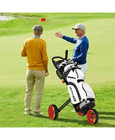 3 Wheel Folding Golf Push Cart with Brake Scoreboard Adjustable Handle