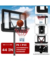 4.25-10 Feet Adjustable Basketball Hoop System with 44 Inch Backboard