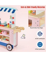 Costway Kids Snacks & Sweets Food Cart Kids Toy Cart Play Set